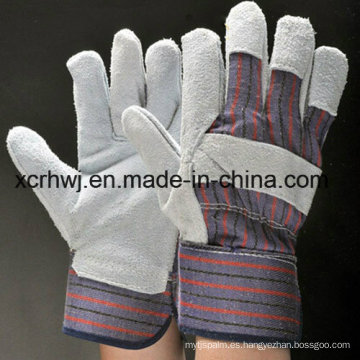 Guantes de trabajo de cuero de vaca corta para la industria, guantes de trabajo de seguridad, guante de 10&#39;&#39;leather, cuero de vaca dividido guante de trabajo de palma completa, guantes de conductor